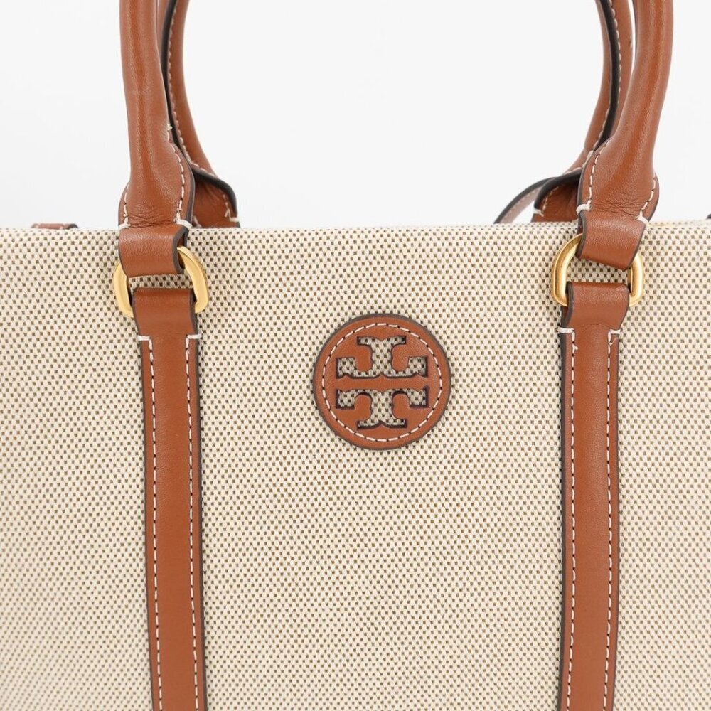 Tory Burch Blake Canvas Small Tote Brown - Picture 3 of 12